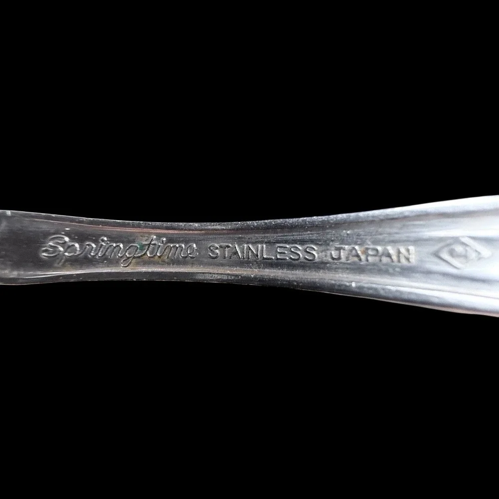Springtime Salad Forks‎ Stainless Steel Japan Flowers & Swirls Set Of 3